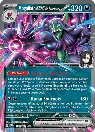 Carte Pokémon Angoliath ex de Rosemary 136/182 – EV Rivalités Destinées