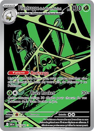 Carte Pokémon Filentrappe de la Team Rocket 187/182 – EV Rivalités Destinées