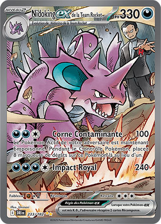 Carte Pokémon Nidoking ex de la Team Rocket 233/182 – EV Rivalités Destinées