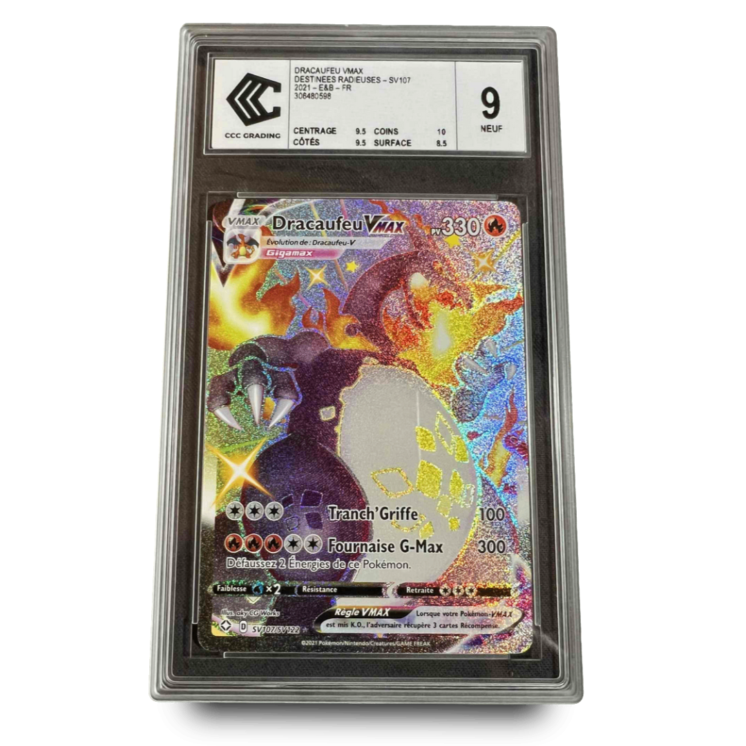Carte Gradée - CCC 9 - Dracaufeu VMAX - SV107/SV122 - Destinées Radieuses