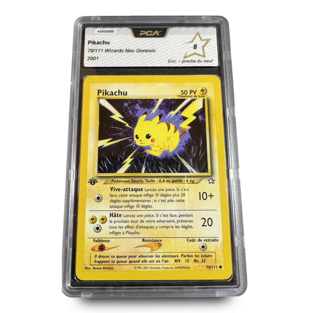 Carte Gradée - PCA 8 - Pikachu 70/111 - Neo Genesys