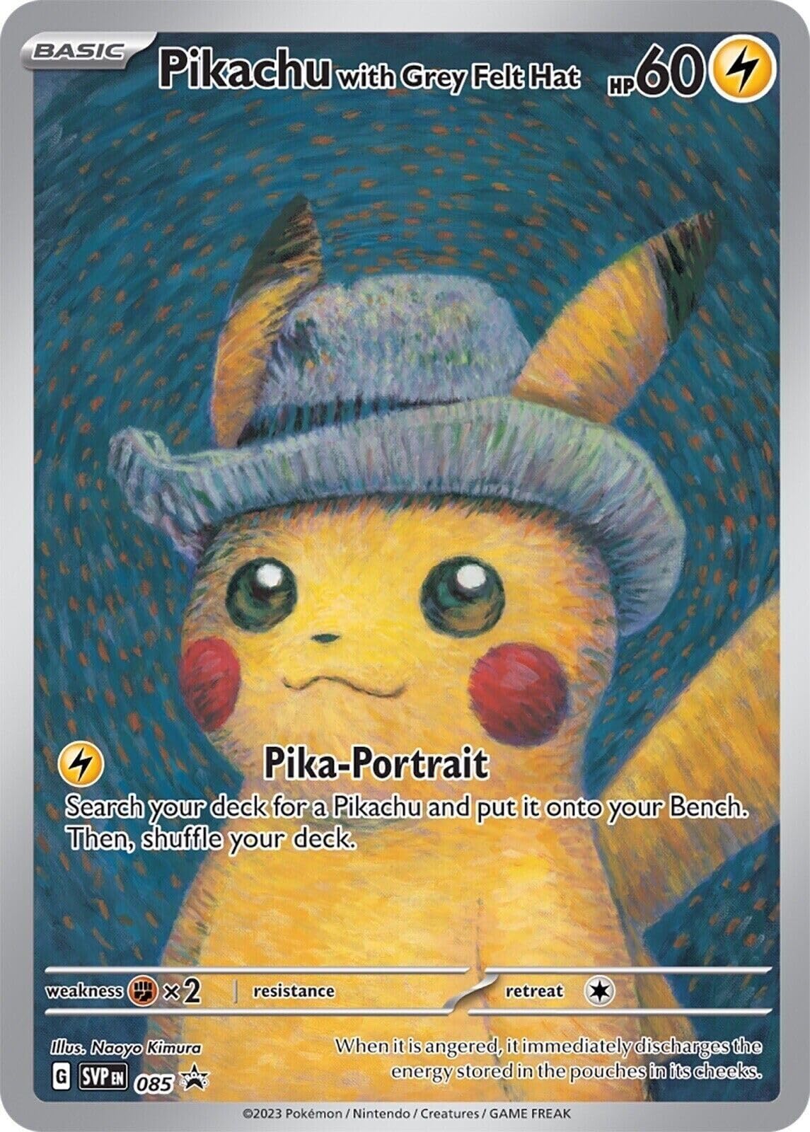 Pikachu With Grey Felt Hat – Promo VAN GOGH – SVPEN 085