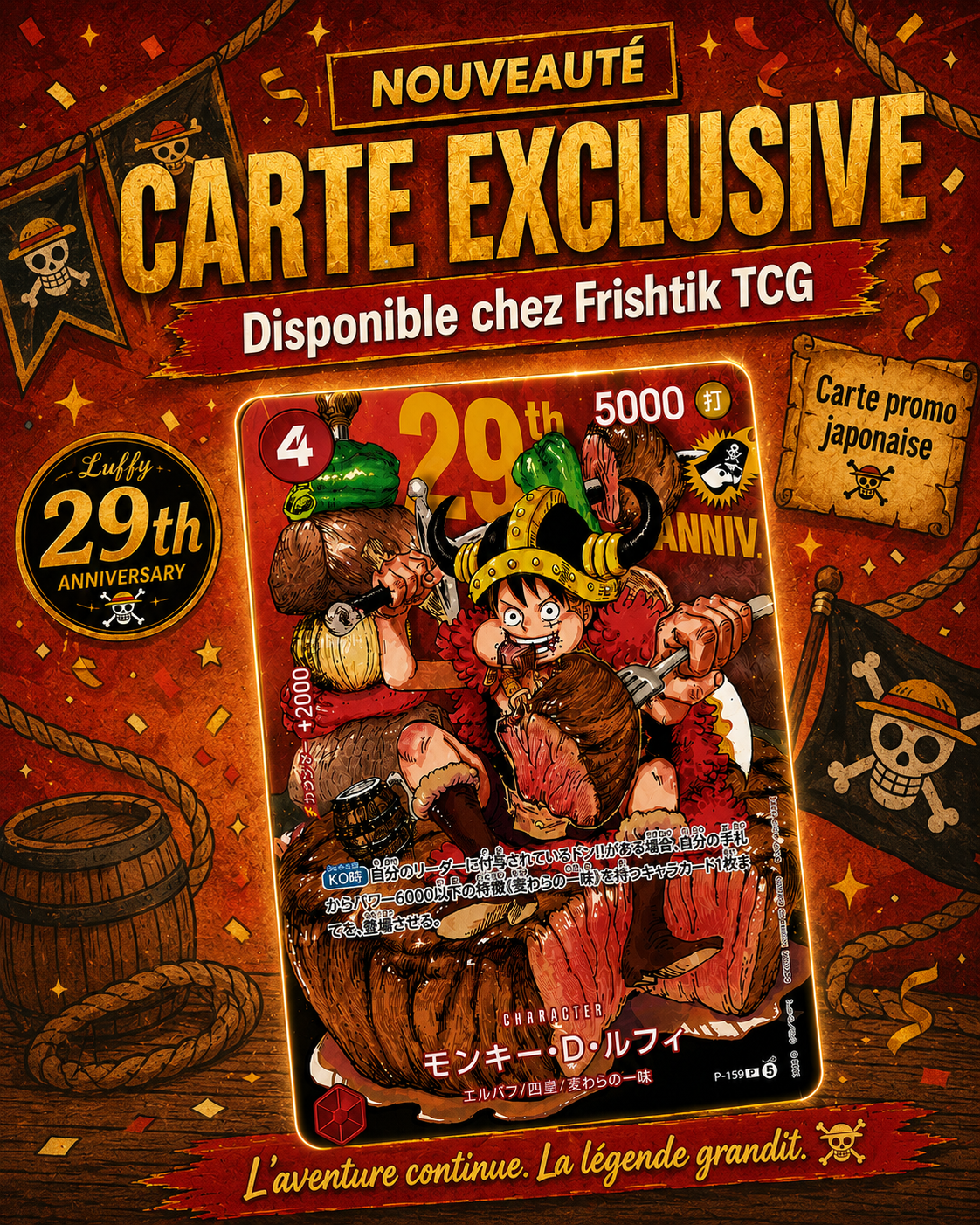 ONE PIECE | CARTE ONE PIECE - LUFFY 29th Anniversary | PRECOMMANDE