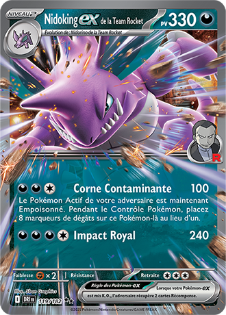 Carte Pokémon Nidoking ex de la Team Rocket 119/182 – EV Rivalités Destinées