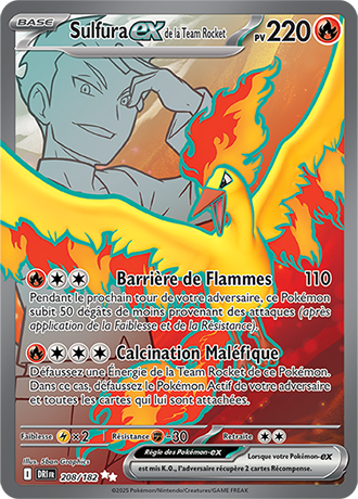 Carte Pokémon Sulfura ex de la Team Rocket 208/182 – EV Rivalités Destinées