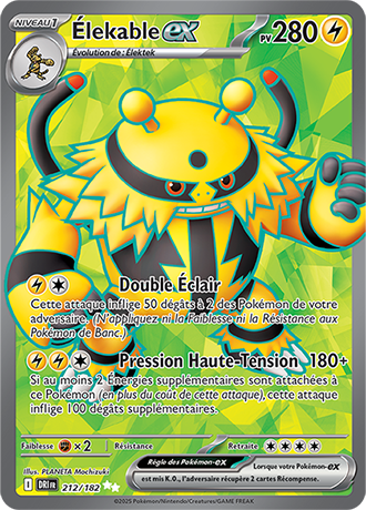 Carte Pokémon Élekable ex 212/182 – EV Rivalités Destinées