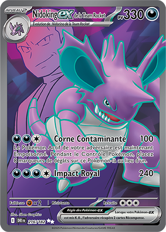 Carte Pokémon Nidoking ex de la Team Rocket 216/182 – EV Rivalités Destinées