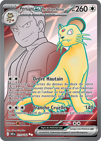 Carte Pokémon Persian ex de la Team Rocket 219/182 – EV Rivalités Destinées