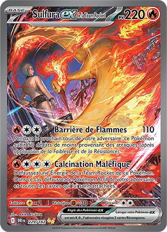 Carte Pokémon Sulfura ex de la Team Rocket 229/182 – EV Rivalités Destinées