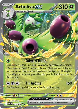 Carte Pokémon Arboliva ex 023/182 – EV Rivalités Destinées