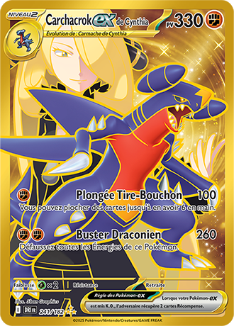 Carte Pokémon Carchacrok ex de Cynthia 241/182 – EV Rivalités Destinées