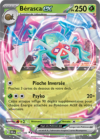 Carte Pokémon Bérasca ex 025/182 – EV Rivalités Destinées
