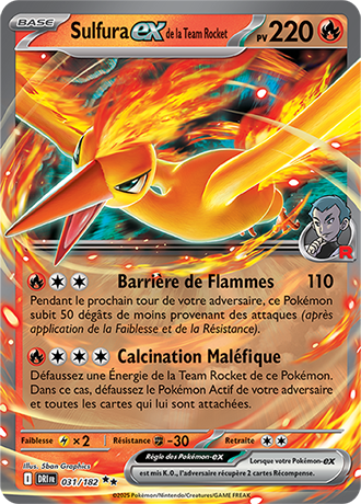 Carte Pokémon Sulfura ex de la Team Rocket 031/182 – EV Rivalités Destinées