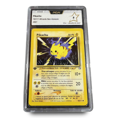 Carte Gradée - PCA 8 - Pikachu 70/111 - Neo Genesys